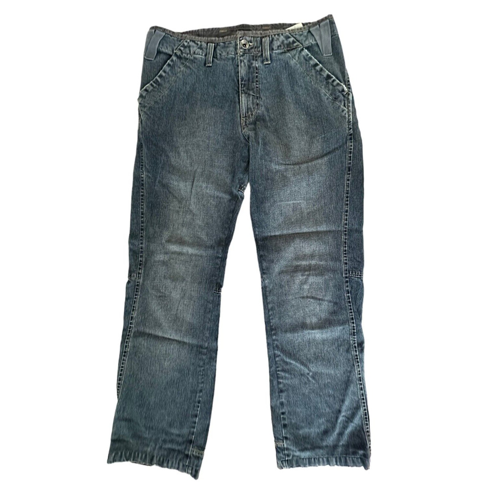Lufian Men's Straight Jeans Denim Pants 100% Cotton US Size 34 Washed Black